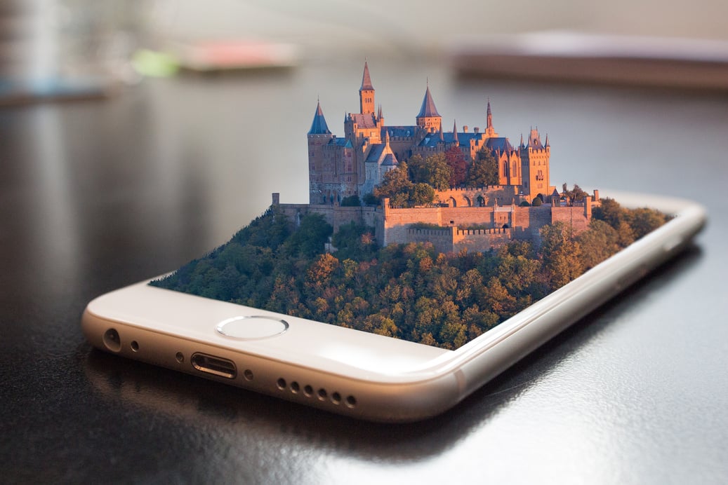 Smartphone Showing 3D Castle